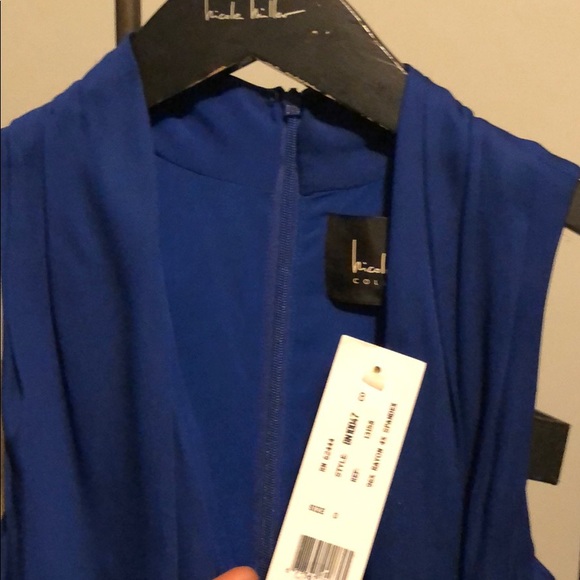 NWT cobalt Nicole Miller ruched wrap dress sz 0 - Picture 5 of 8